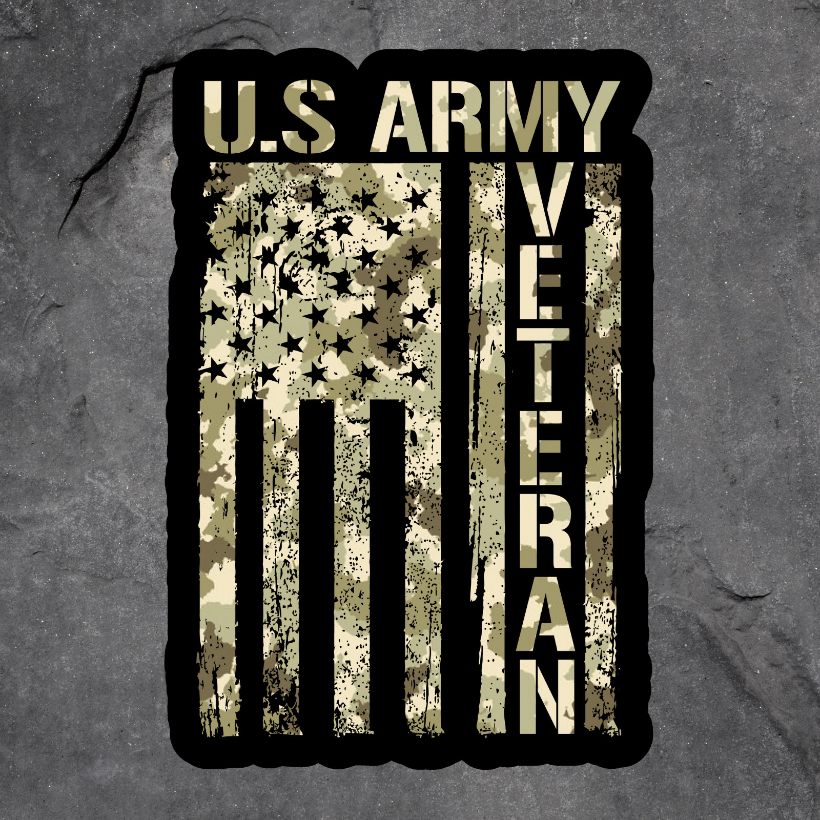 Army Veteran Sticker Vinyl Decal Camo Flag Patriotic Military Art