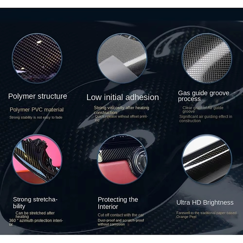 50X30Cm Carbon Fiber Vinyl Film 3D/6D Matte Effect High Gloss Motorcycle Body St
