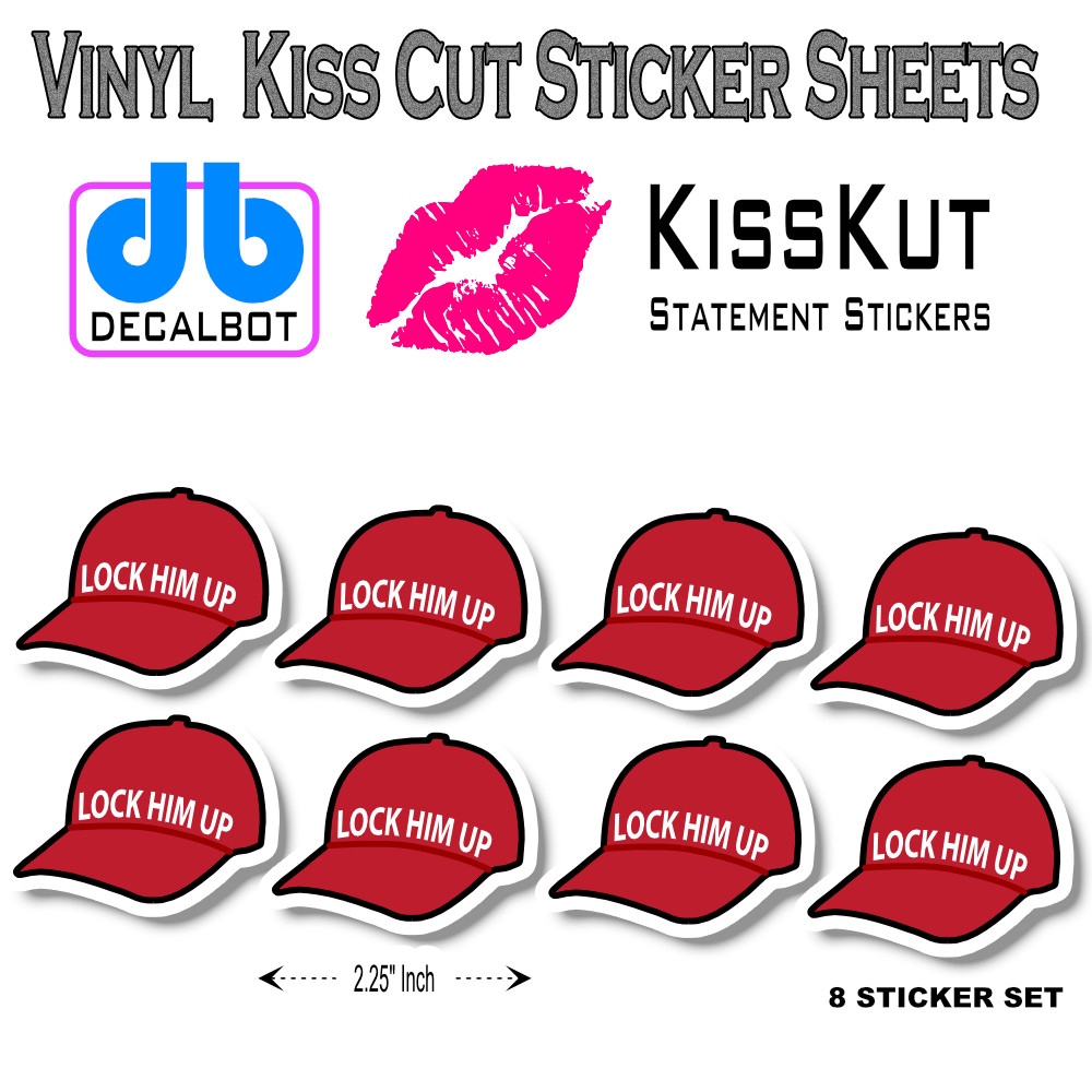 "Lock Him Up" Trump For Prison 2024 – Vinyl Stickers Sheet Bulk Pack Anti Trump