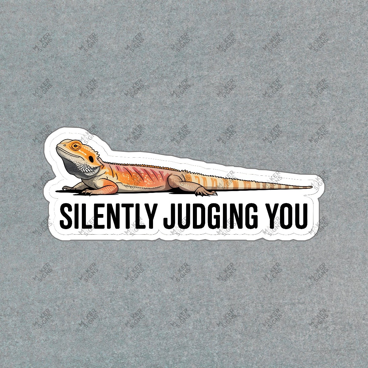 Funny Bearded Dragon Sticker SILENTLY JUDGING YOU Perfect for Reptile #7482