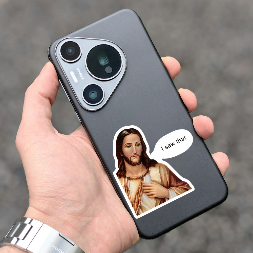 JESUS I SAW THAT FUNNY MEME VIRAL STICKER WATERPROOF VINYL DECAL DIE CUT