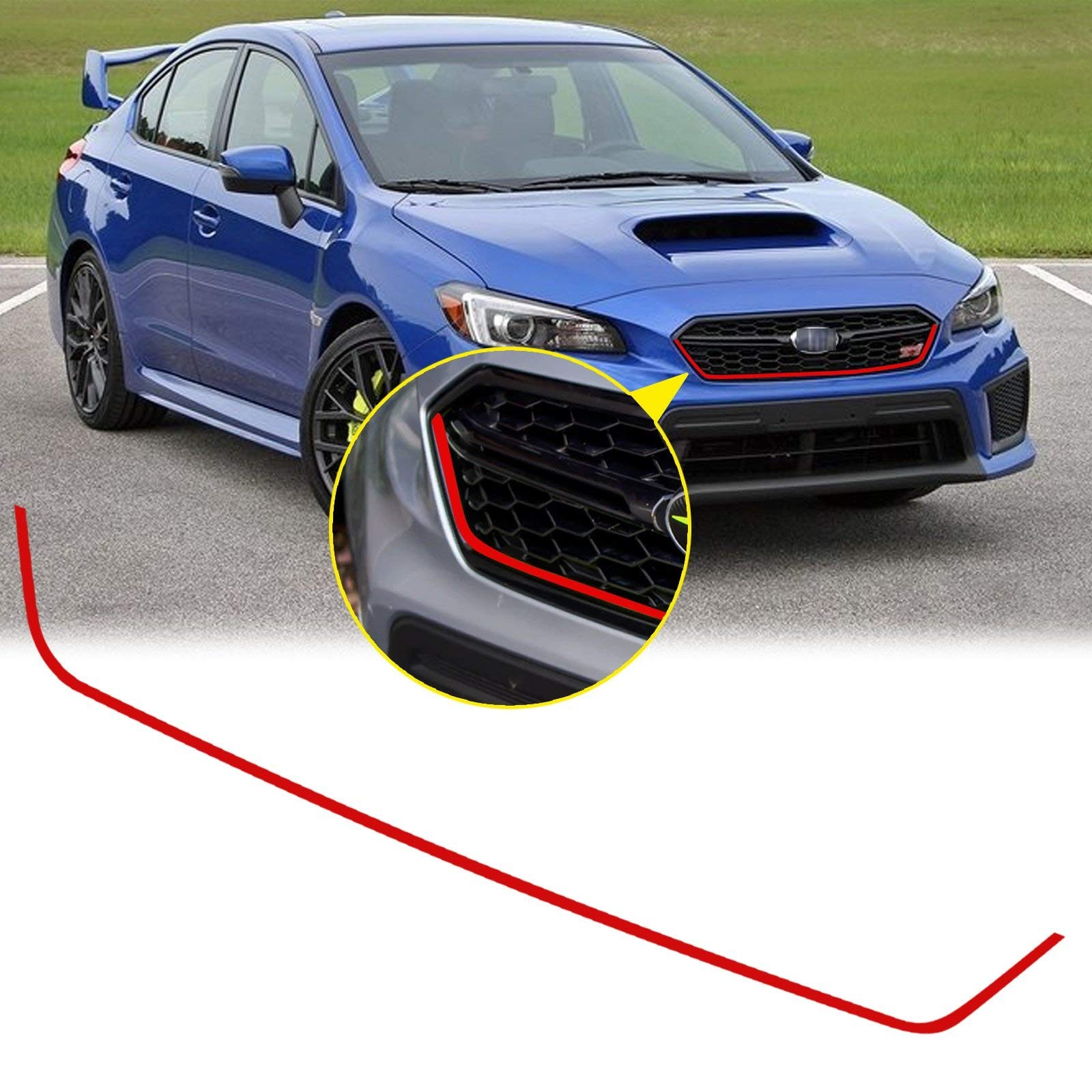 Xotic Tech Front Grille Hood Frame Edge Vinyl Decal, JDM Style Pre-Cut Overlay W