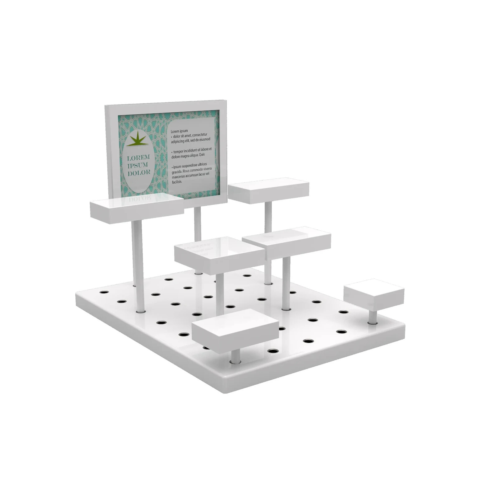 Modular Multi Level Display Riser Kits Small Unit High Gloss White ZNKIT1GW