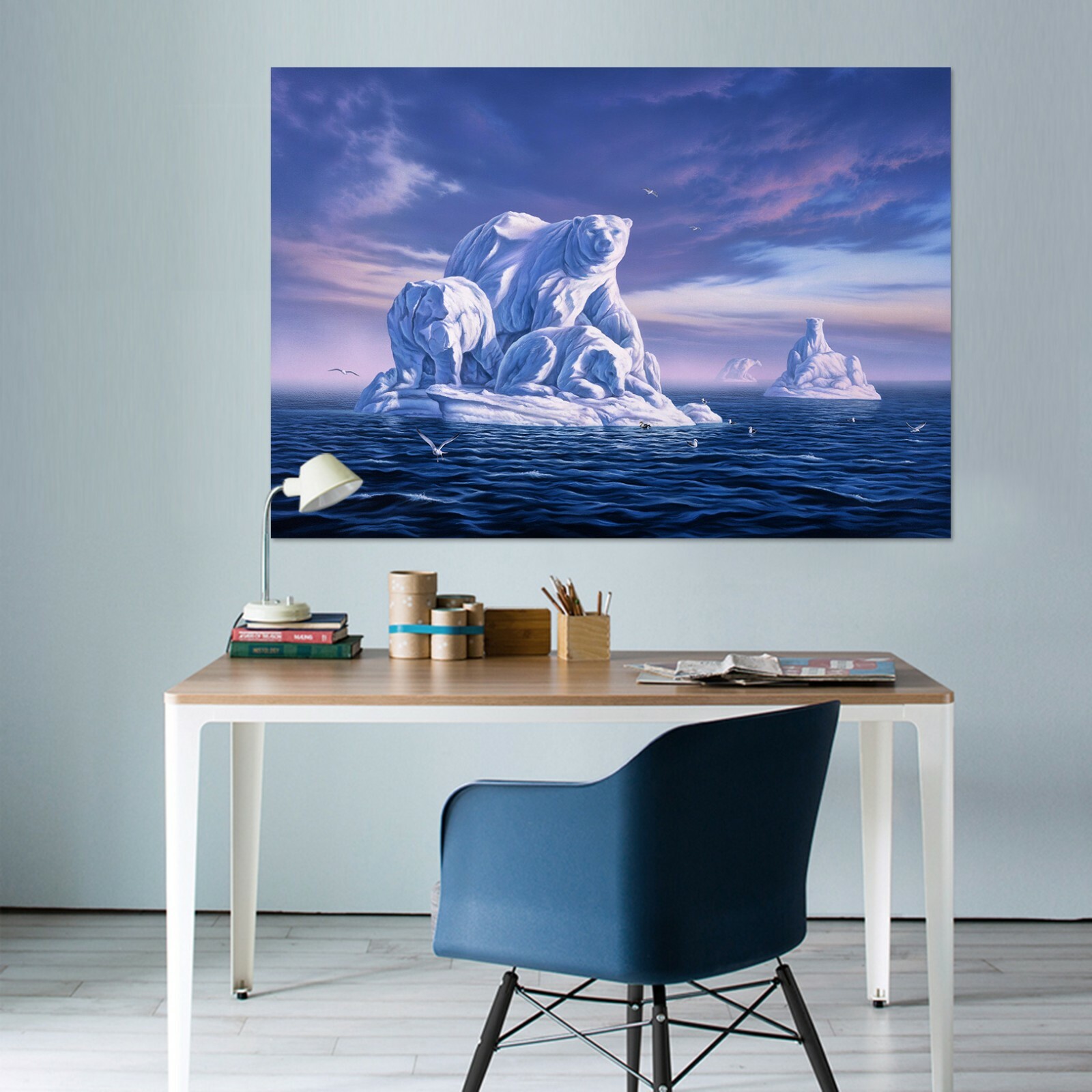 3D Polar Bear ZHU451 Wall Stickers Wall Murals Wallpaper Jerry LoFaro Amy