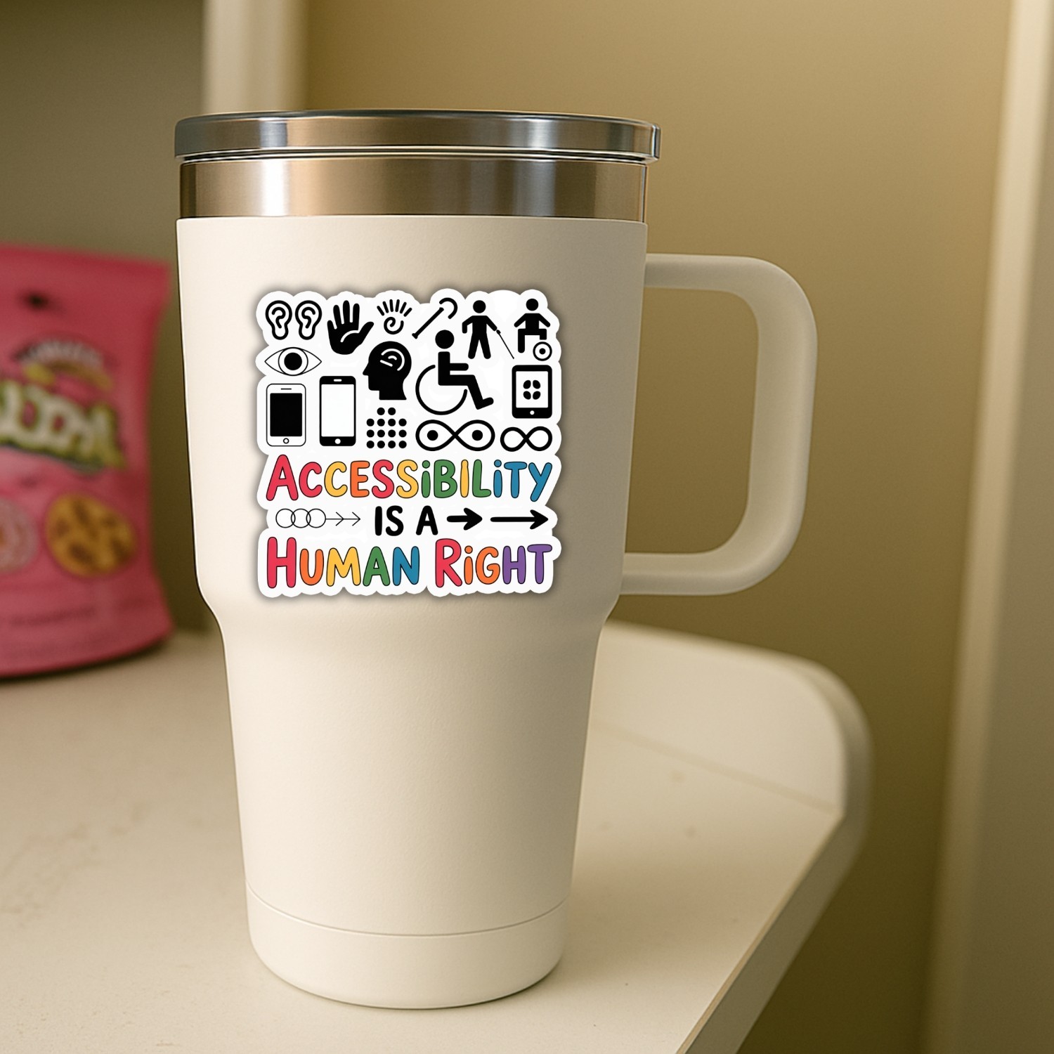4Pcs Accessibility Is a Human Right Stickers – Disability Awareness Vinyl Decals