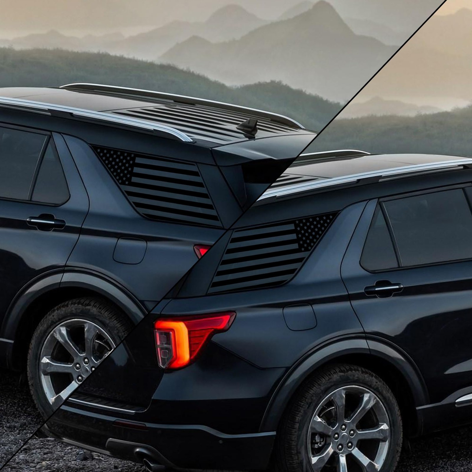 Rear Side Quarter Window Decals for Ford Explorer 2020-2022 2023 2024, Precut…