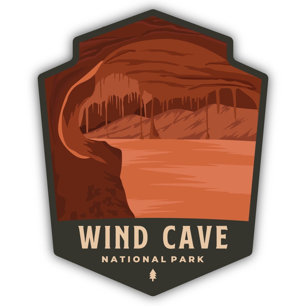Wind Cave National Park Emblem Art Cut To Shape Vinyl Sticker