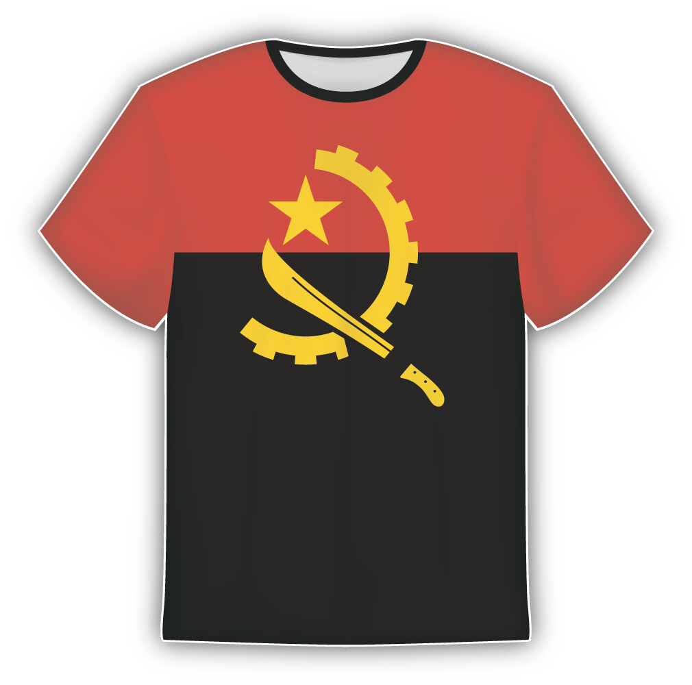 Angola Flag Sticker In The Form Of T Shirt Vinyl Sticker Decal