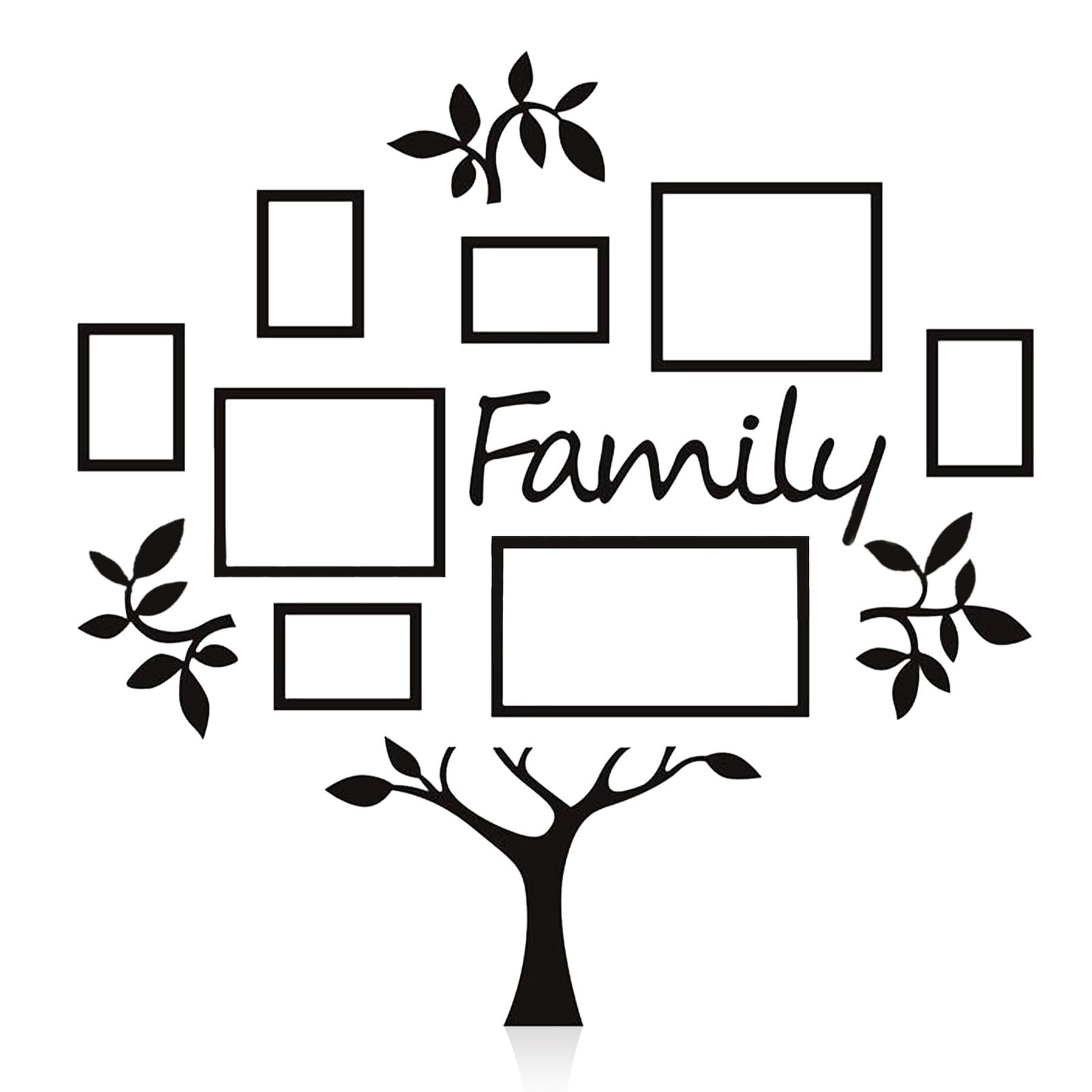 Photo Frame Wall Sticker, Family Tree Wall Decor Picture Frames Walls Sticker…
