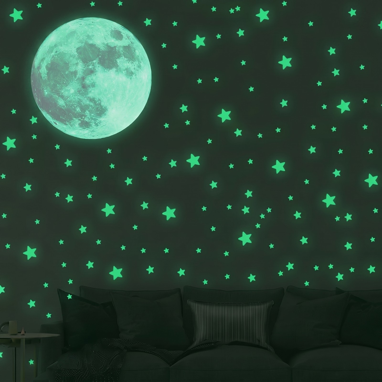 Glow in the Dark Stars Moon Wall Stickers Kids Bedroom Ceiling Decor 103 Pcs Set