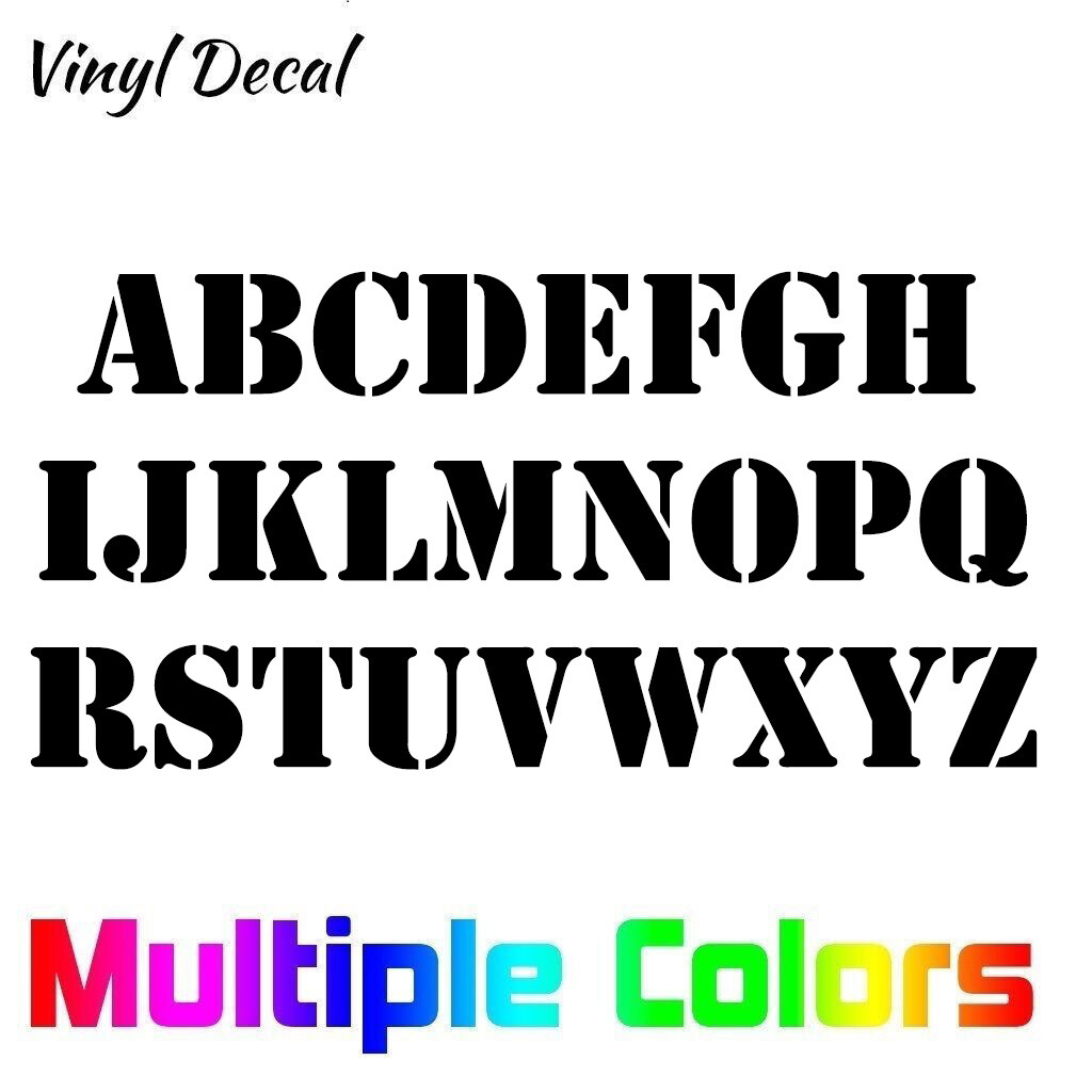 Military Style Font Text Decal Custom YOUR TEXT Sticker Personalized Lettering