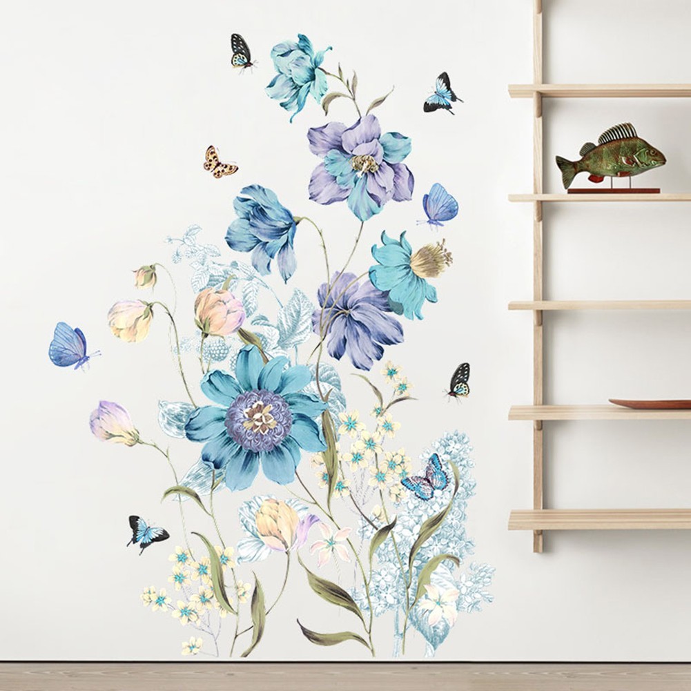 Flower Plant Leaf Wall Art Stickers Vinyl Decals Mural Nursery Home Decoration