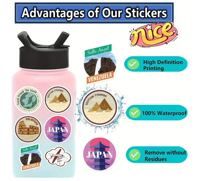 World Landmark Vinyl Stickers – Select A Sticker – BUY2GET4FREE!