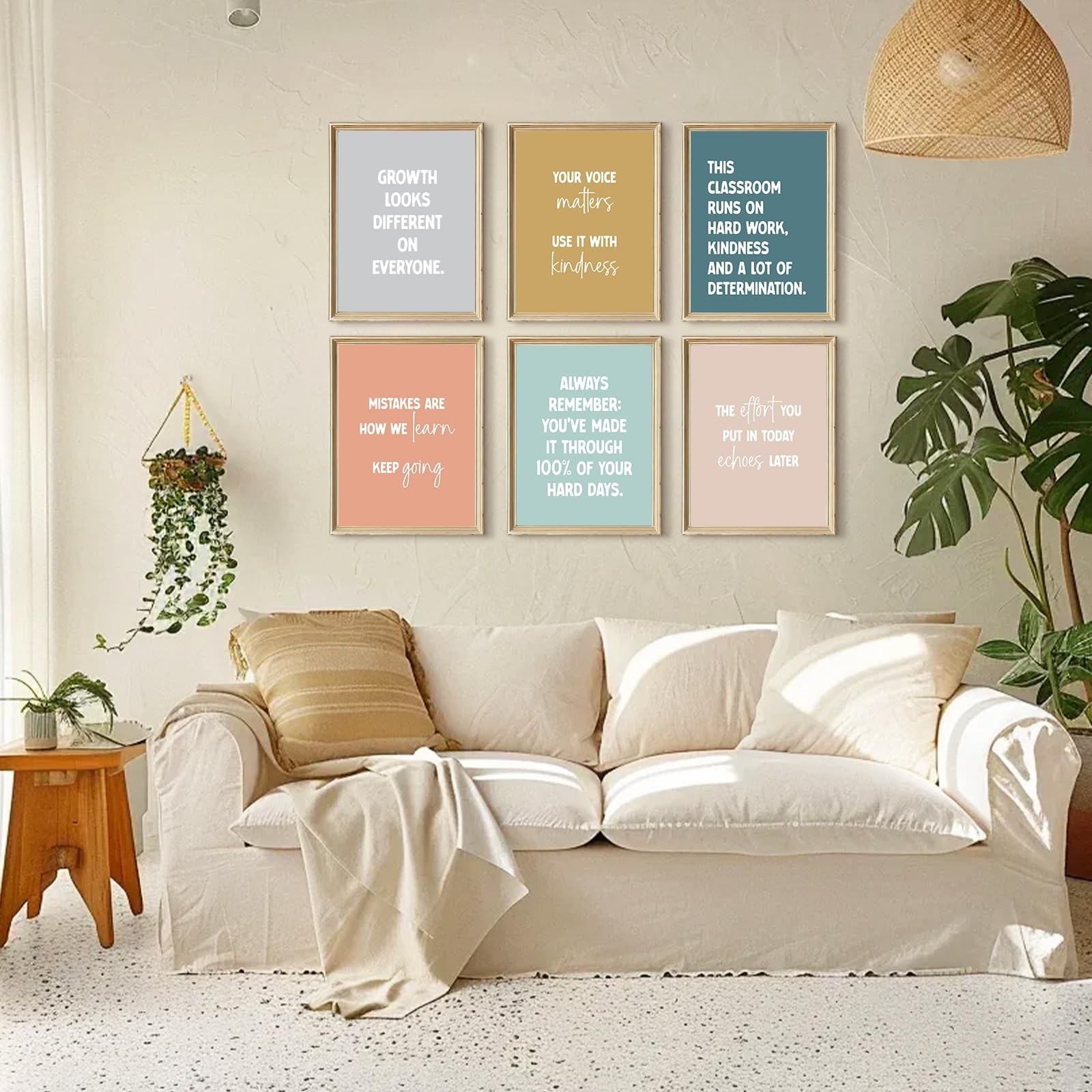 Inspirational Classroom Wall Art Motivational Canvas Poster Positive Affirmat…