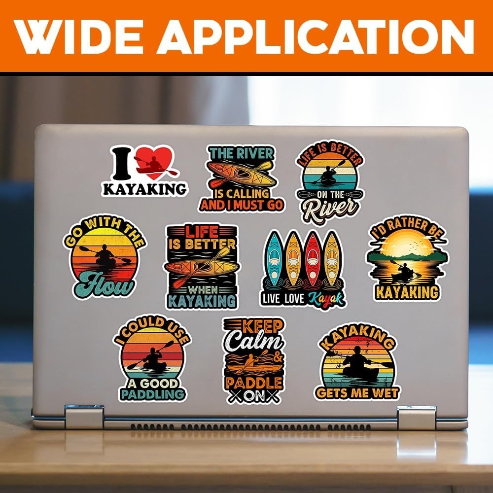 10Pcs, 3×3] Kayaking Sticker Pack – Funny Vinyl Stickers for Kayakers, River …