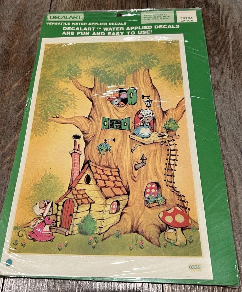 New Vintage Meyercord Decalart 0335 Mouse House Large Water Applied Decal
