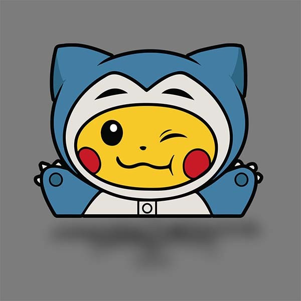 Poncho Pikachu Snorlax Vinyl Decal Cute Chibi Anime Style Car Sticker Sizes