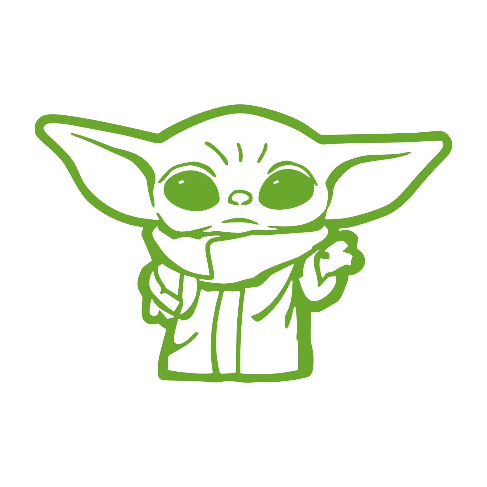Baby Yoda die cut decal Made in USA 44 Colors No background 3"(H)x3.5"(W)
