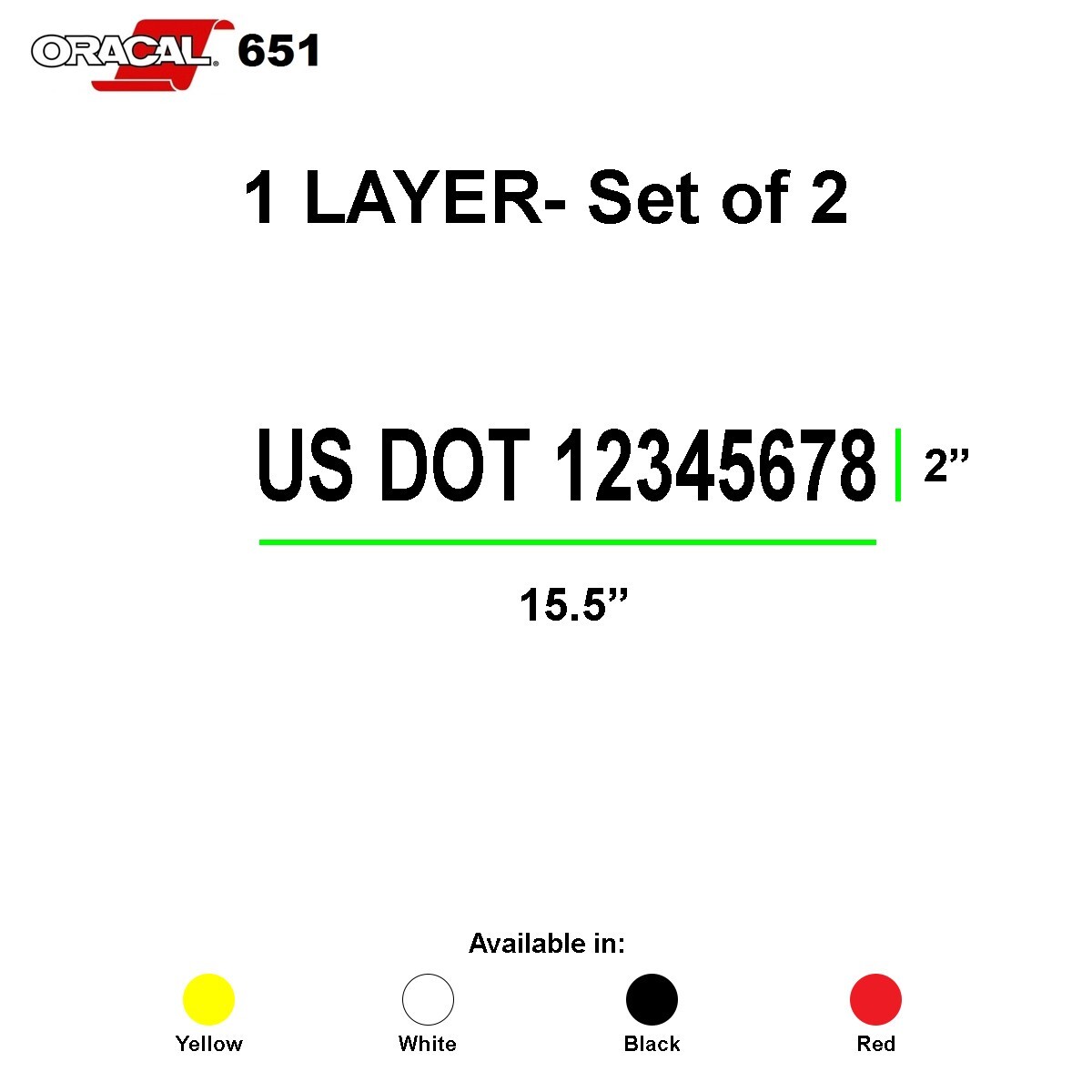 Set of 2 Custom US DOT USDOT mc Decal Logo Semi Truck Number Lettering Sticker