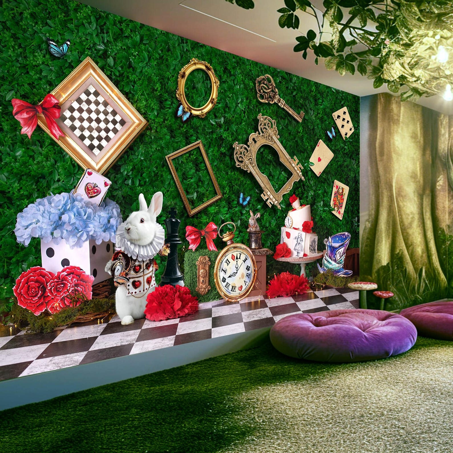 Alice in Wonderland Wall Mural, Wallpaper. Self Adhesive