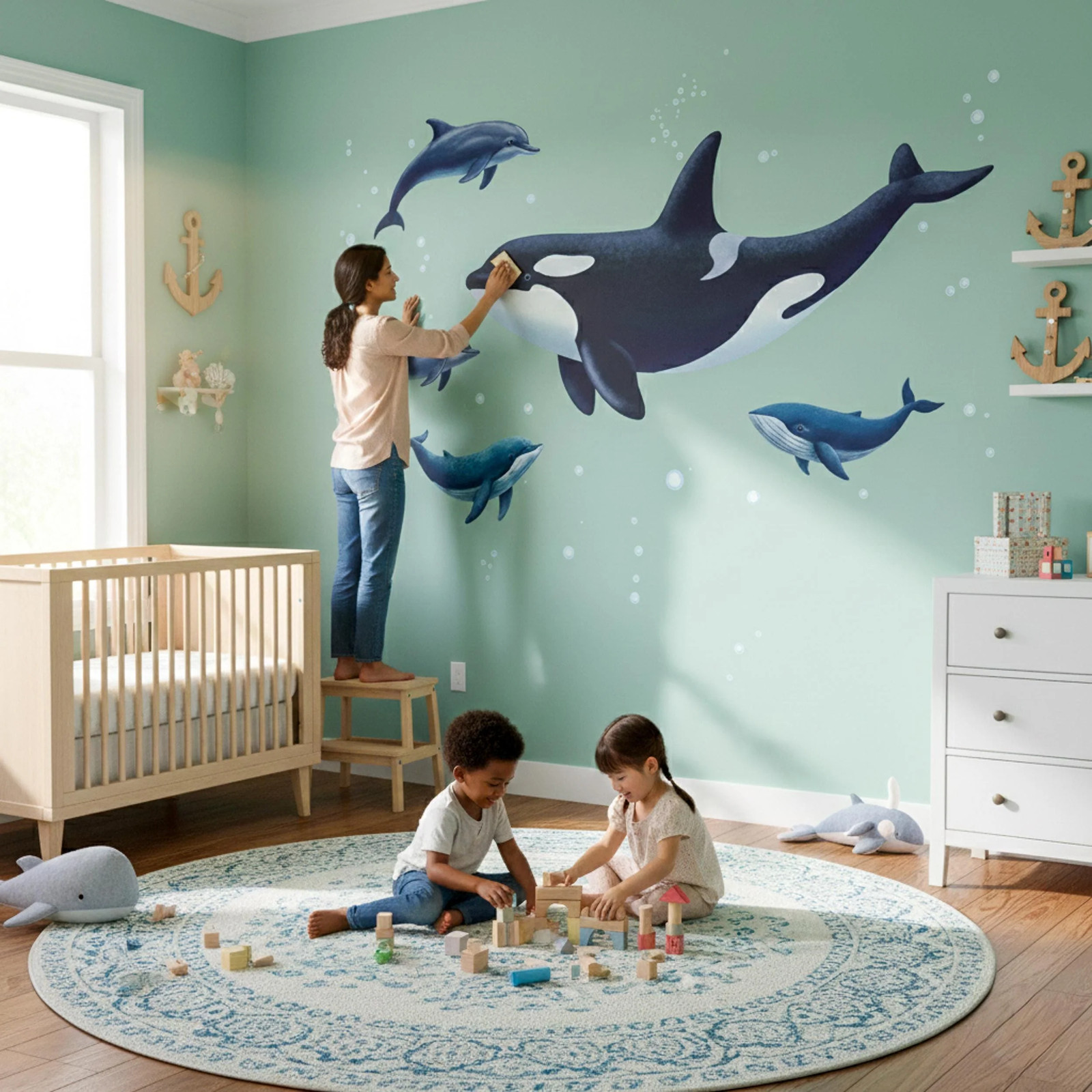 Whale Wall Decal | Ocean Nursery Decor