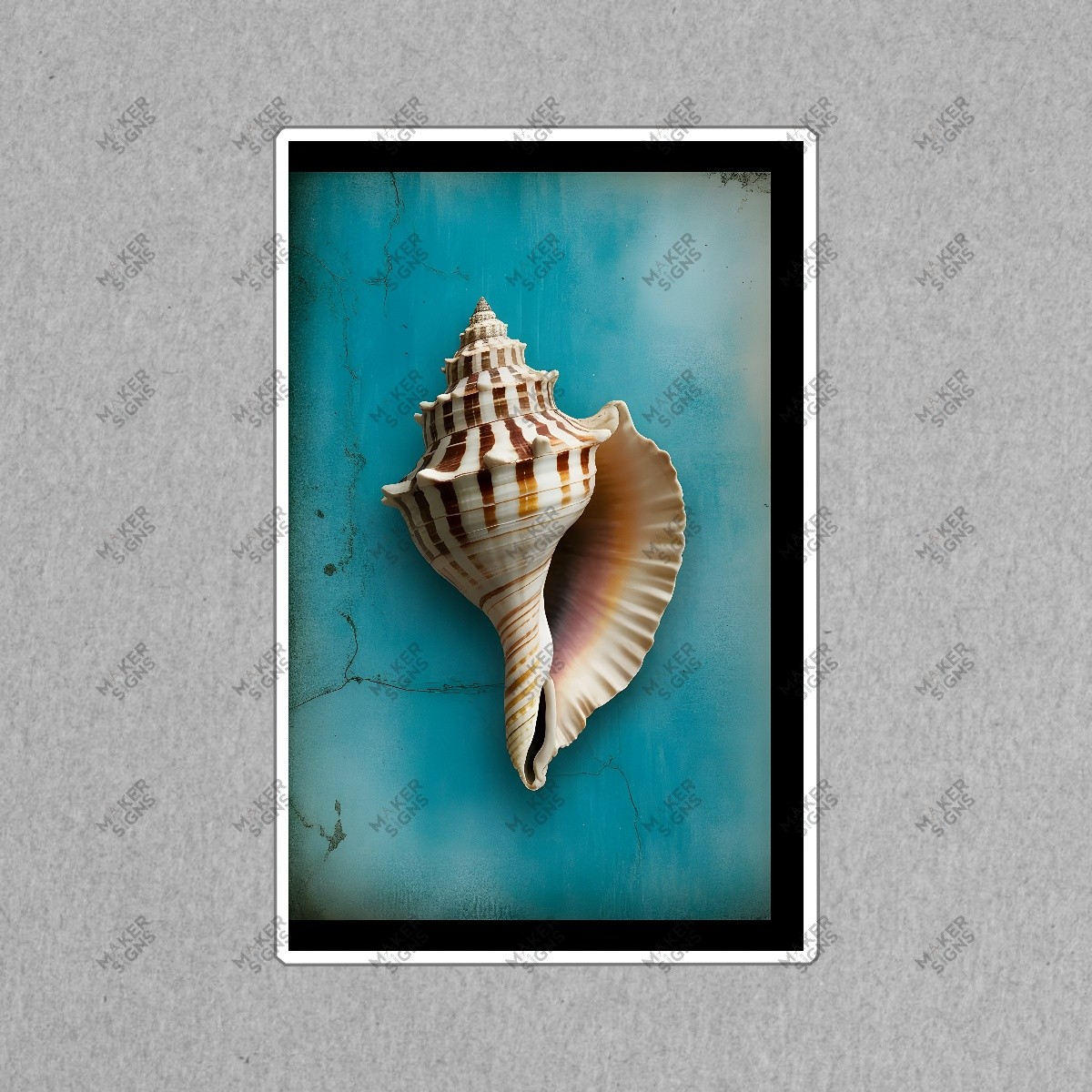 Stunning Conch Sh*** Wall Art Coastal Decor Unique Turquoise #8042