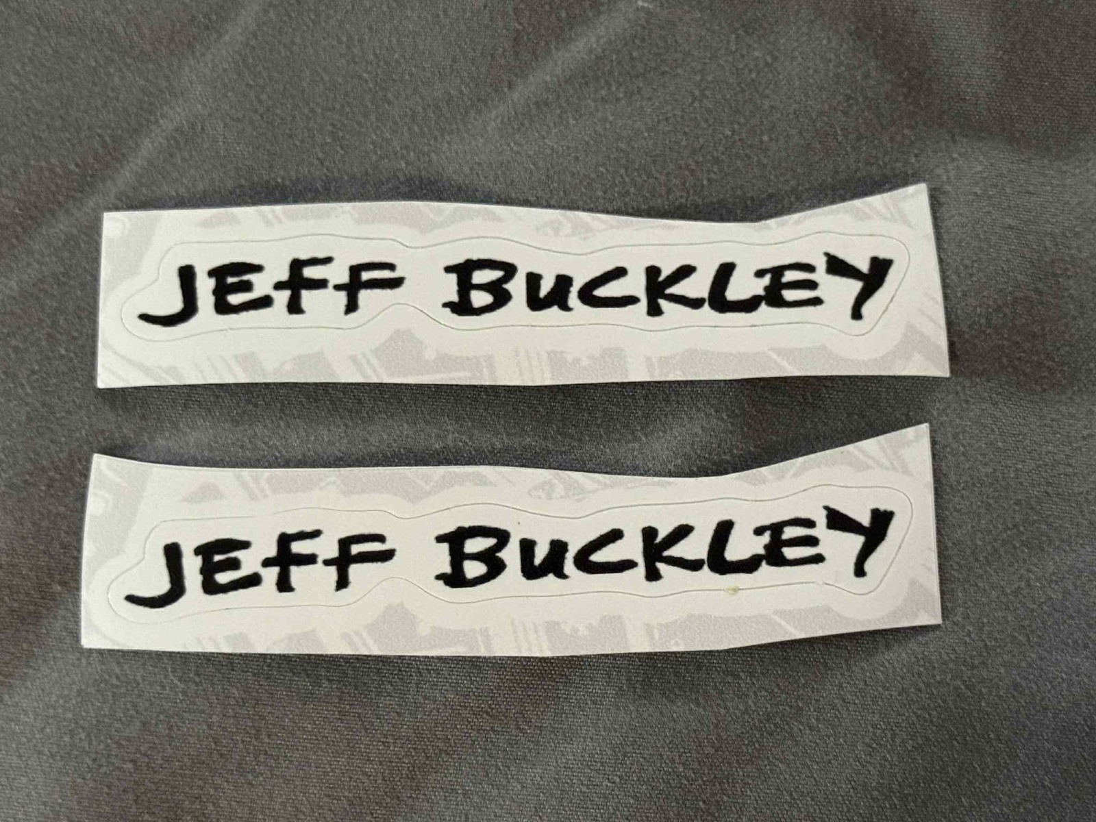 Lot (2) JEFF BUCKLEY 1/2" x 3 1/4" Band Logo STICKERS Black White FAST! FREE!