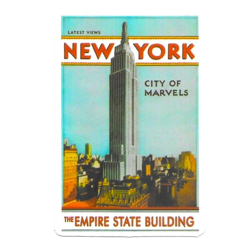 New York Empire State Building Sticker Vintage Travel Decal Scrapbook Journal