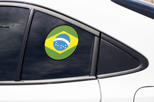 Brazil Flag Circle Sticker Decal