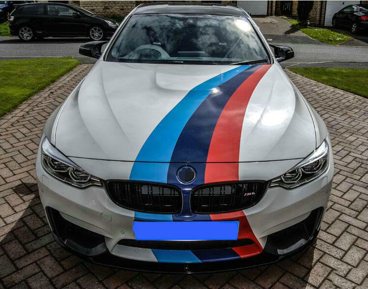 Graphics Tricolor M Performance Sticker For BMW M4 M5 Racing Stripe Bumper Decal