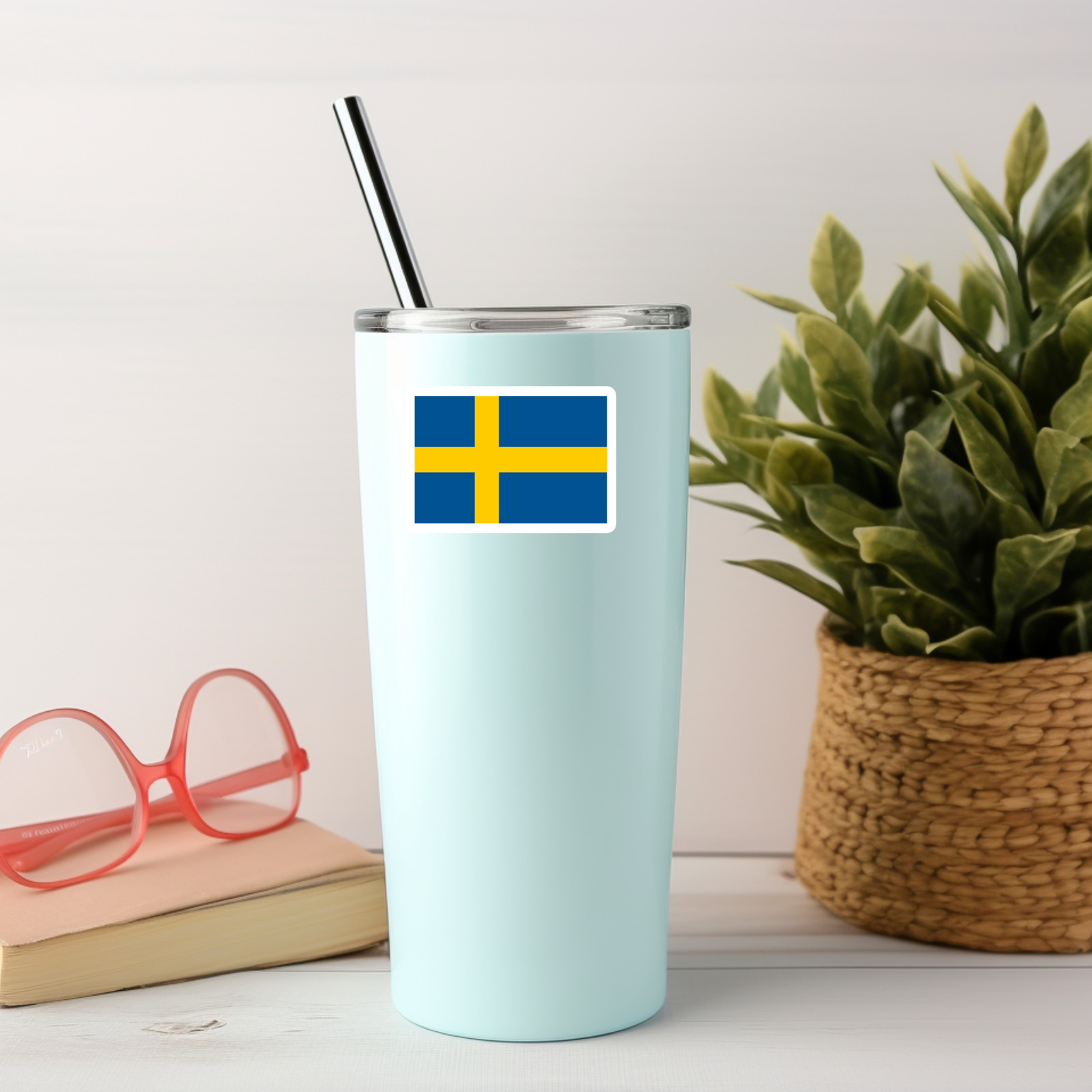 Swedish Flag Stickers – 6 Pack for Cars, Laptops , Water Bottle -Sweden Flag