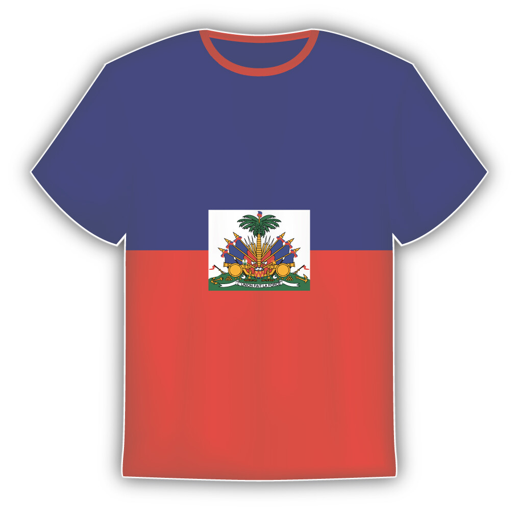 Haiti Flag Sticker In The Form Of T Shirt Vinyl Sticker Decal