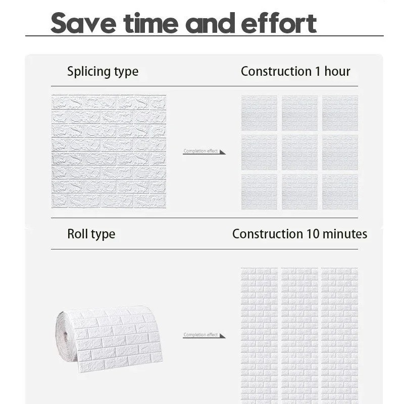 3D Foam Brick Self Adhesive Wallpaper Waterproof Wall Stickers Home Decor