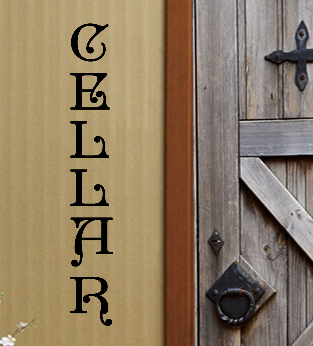 Victorian Style Vertical Cellar Door Vinyl Wall Quote Sticker Decal FS