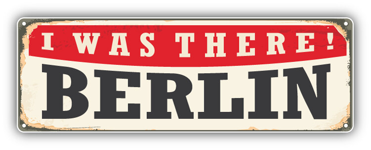 Berlin Retro Travel Tin Sign Car Bumper Sticker Decal