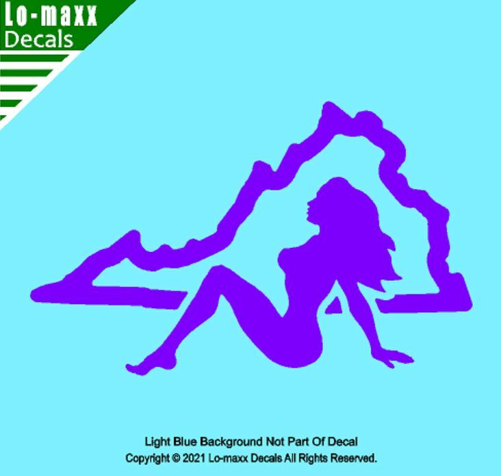 Virginia Mudflap Girl Original Art Superior Quality Die Cut Vinyl Decal