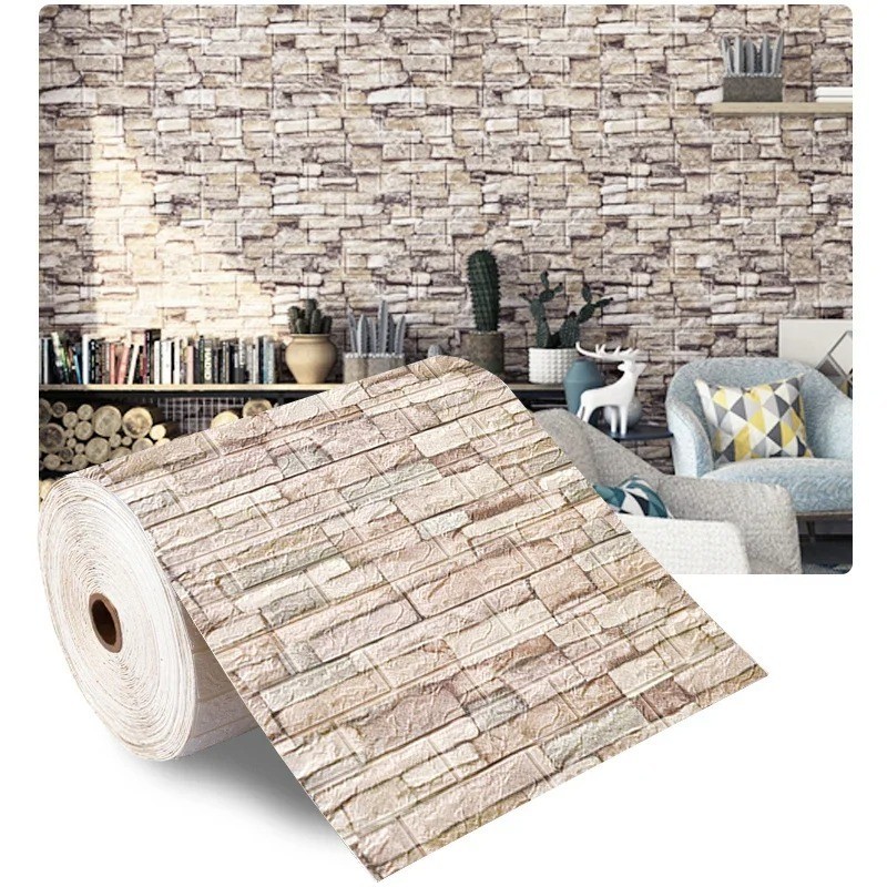 3D Foam Brick Self Adhesive Wallpaper Waterproof Wall Stickers Home Decor