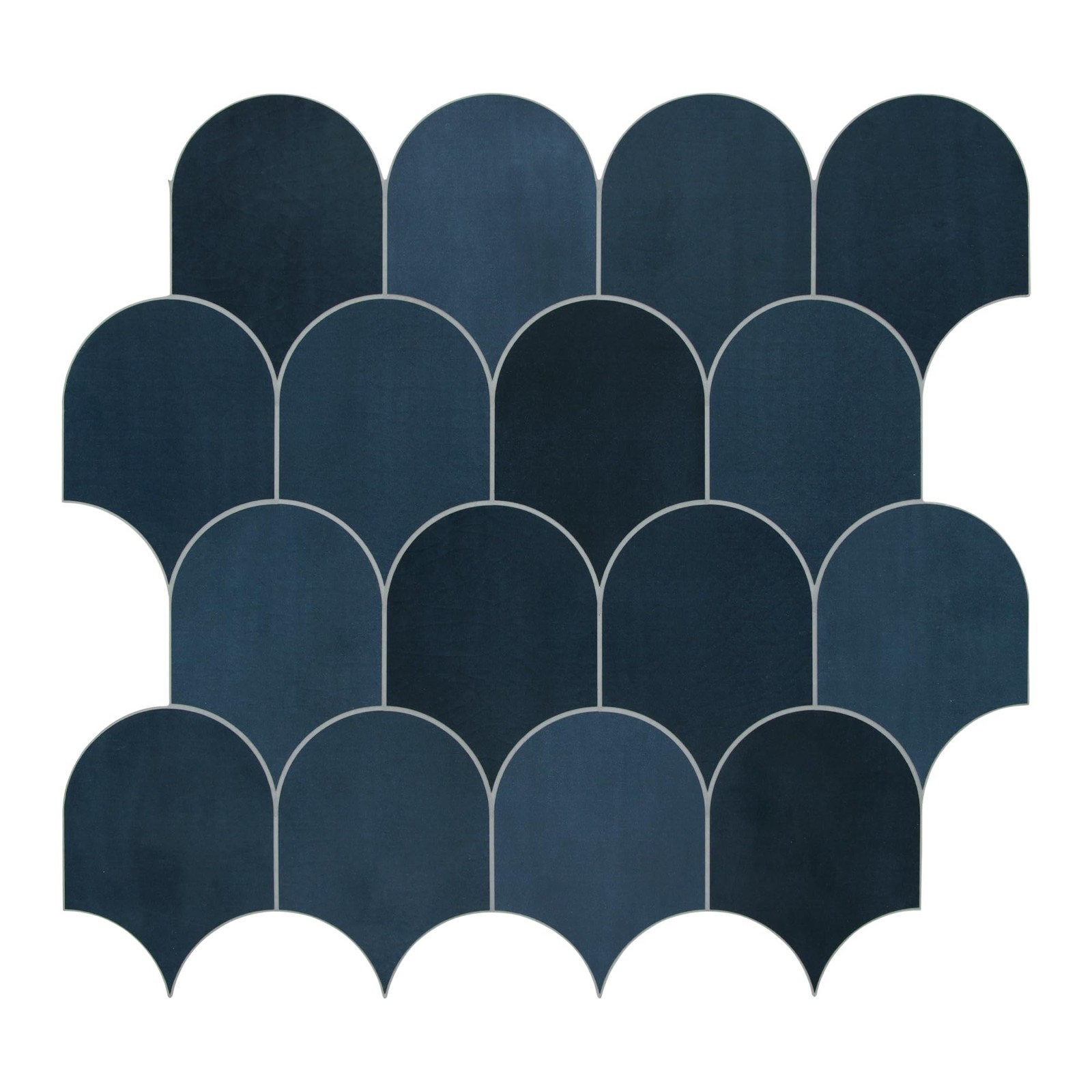 10-Sheet Fish Scale Peel and Stick Backsplash Tile, 11.4" x 10.9" Stone Comp…