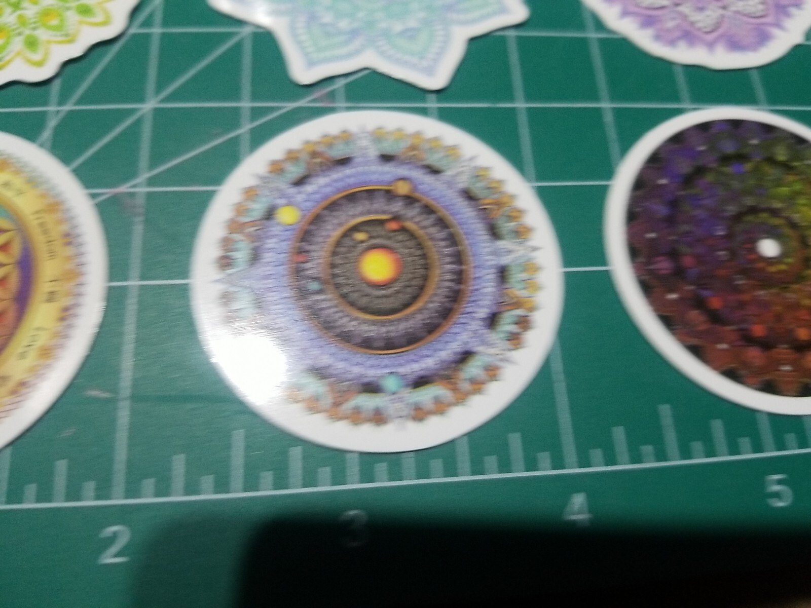 Set Of 6 Mandala Vinyl Decal Stickers Waterproof. 1 3/4" Round. Lot 4