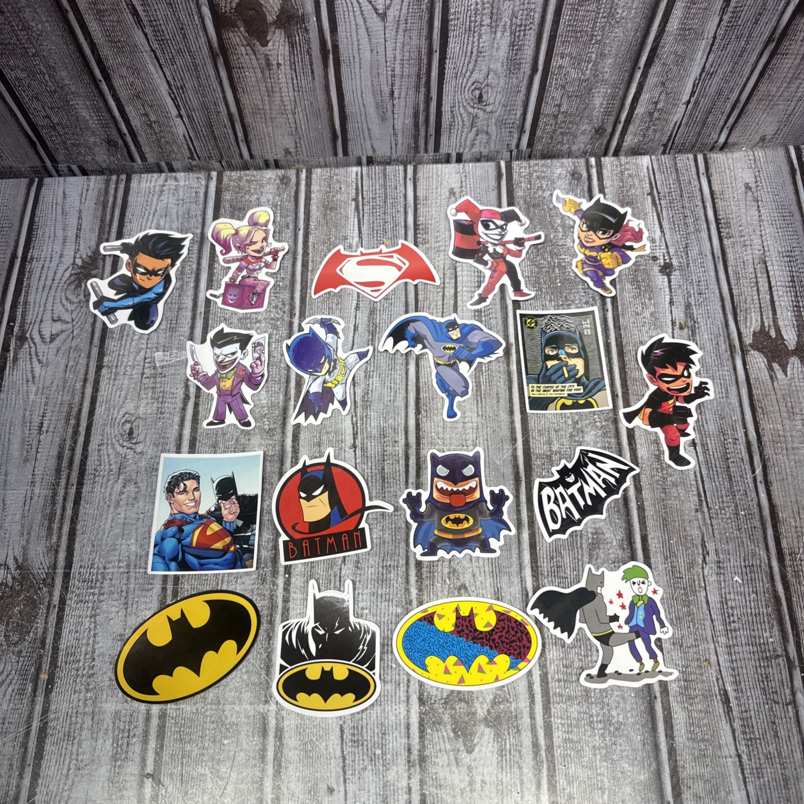 Batman Sticker Lot Of 18 Joker Harley Quinn Robin Water Bottle Laptop Fun DC Art