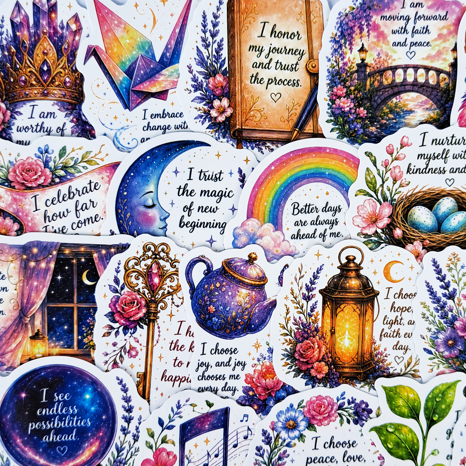 50 PCS Positive Affirmation Sticker Pack Inspirational Quotes Self Love Wellness