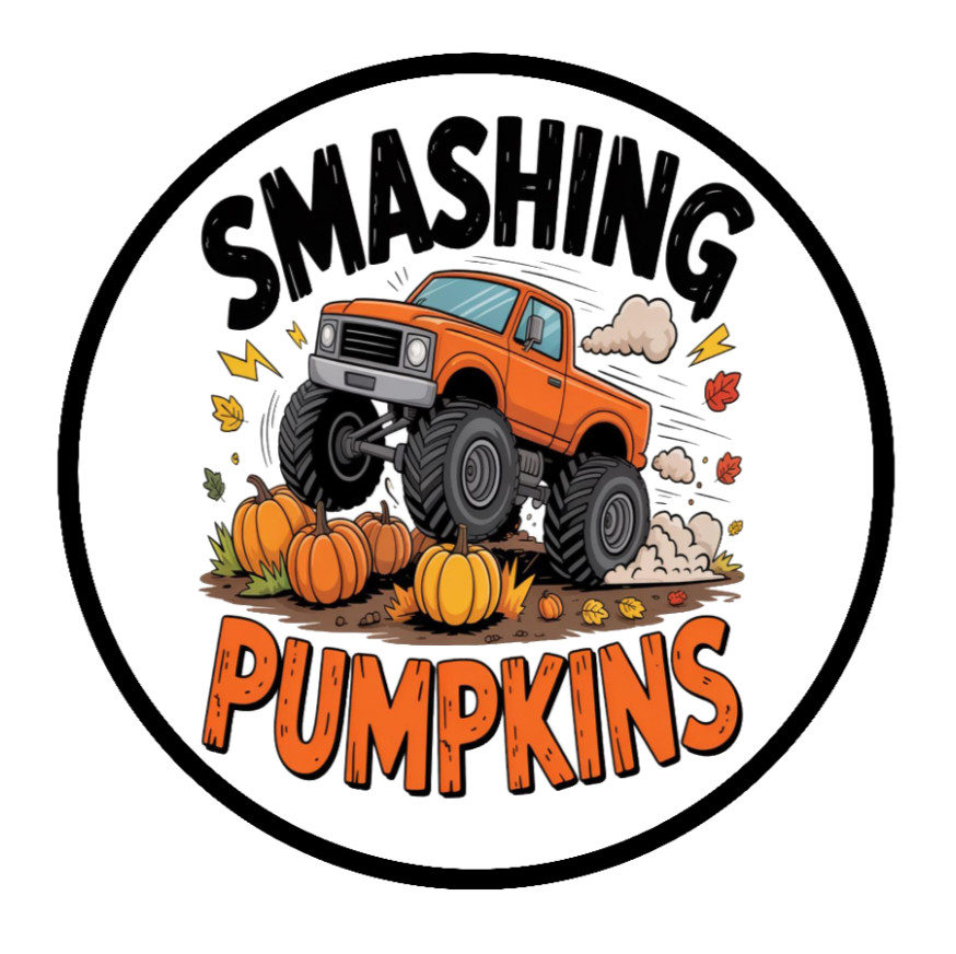 Fall – (Smashing Pumpkins) 4" Decal Sticker Decorations Bags Tins Jars Cups 25