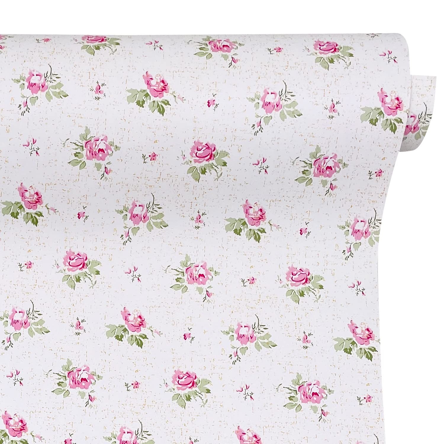 32.8ft Roll Pink Rose Shelf Liner Peel and Stick Wallpaper Revamp Furniture W…