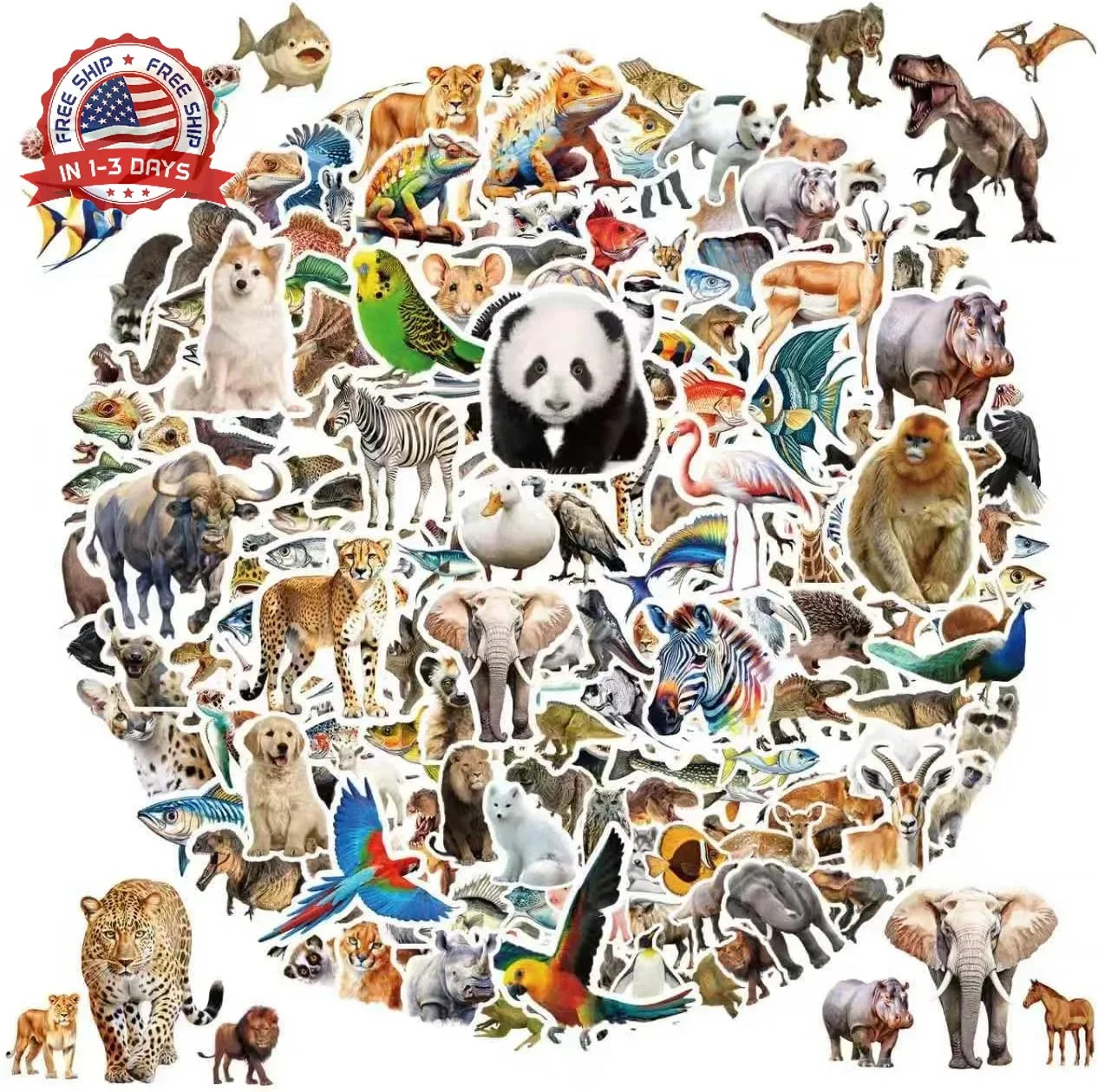 200 Pcs Cute Animal Stickers Bulk for Kids,Girls,Boys,Teens Adults.Waterproof Vi