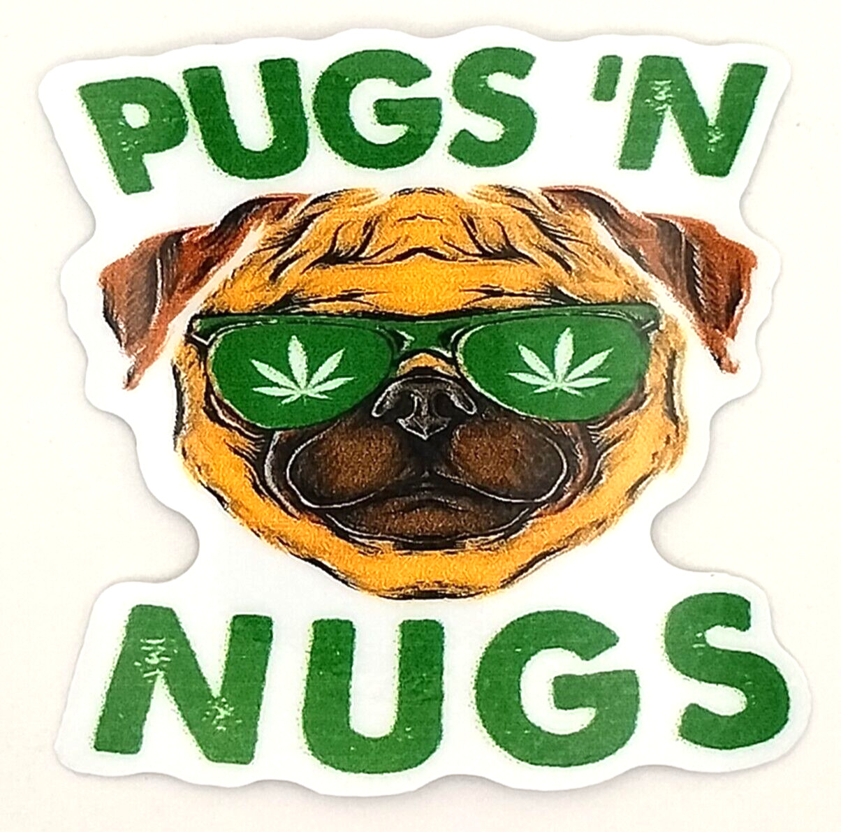 Pugs N Nugs Stoner Sticker Cannabis 420 UV Safe Weed Ganja Sticker Cannabis Art