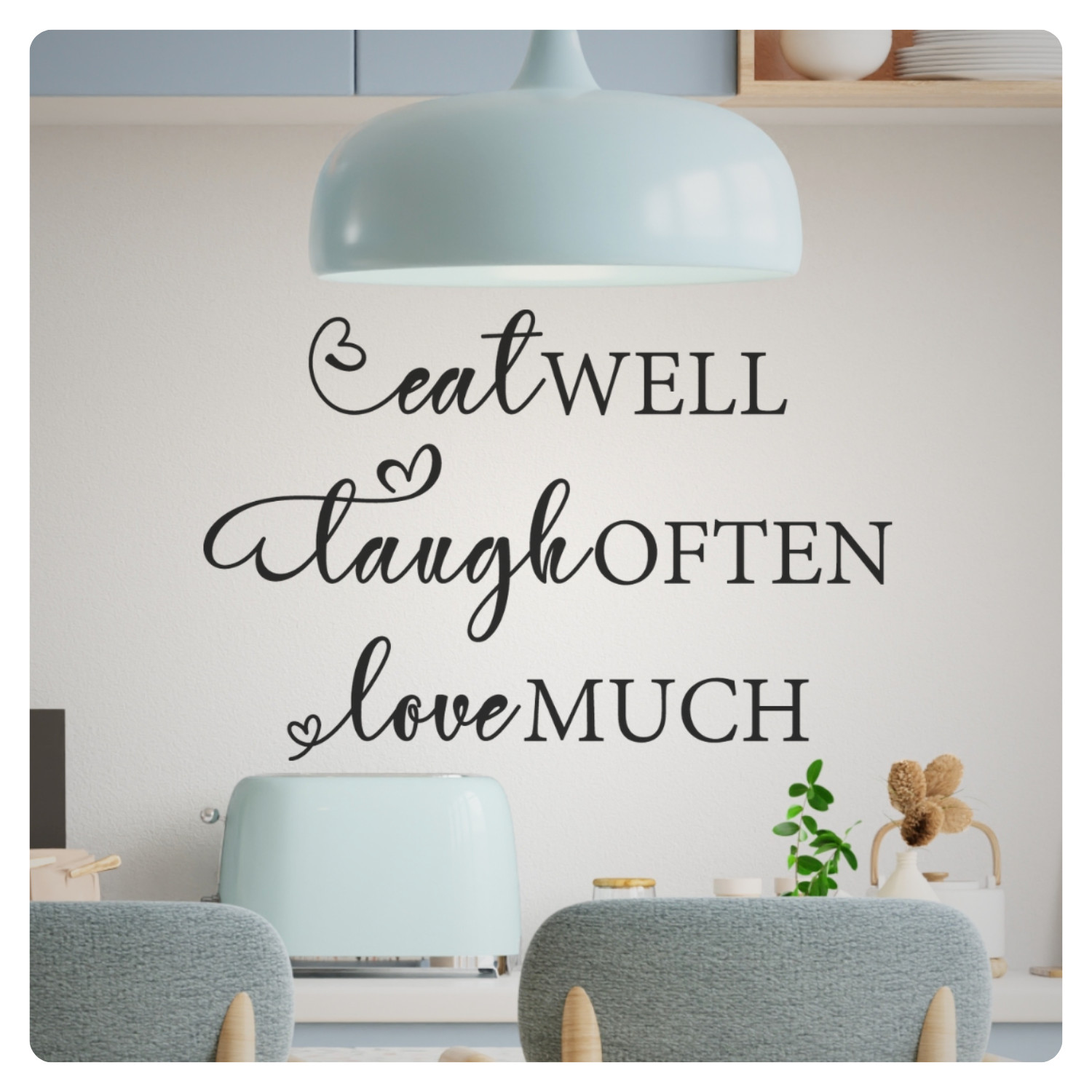Eat Laugh Love Family Inspirational Wall Decal Sticker Quote Home Kitchen Decor