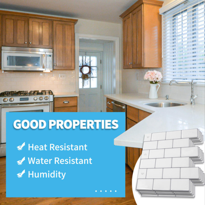 10PK Art3d Peel and Stick Tile Backsplash for Kitchen Bathroom 12” X 12”. 9SQ