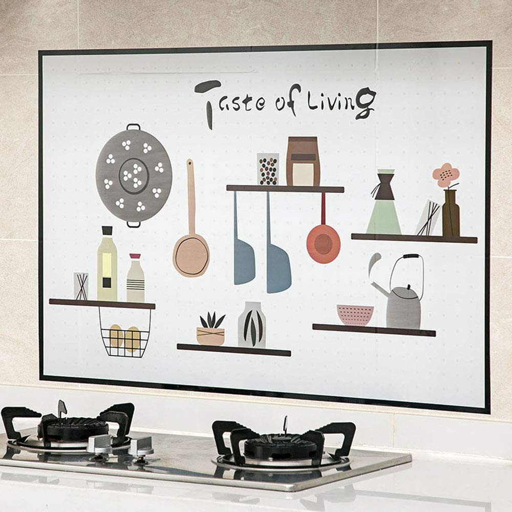Oil Proof Wall Stickers Wallpaper Kitchen Backsplash Wall Protector Tools Pat…