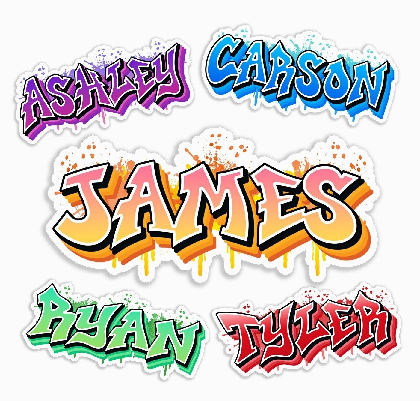 Graffiti Custom Personalized Name Decal Sticker Lettering Water Bottle Laptop
