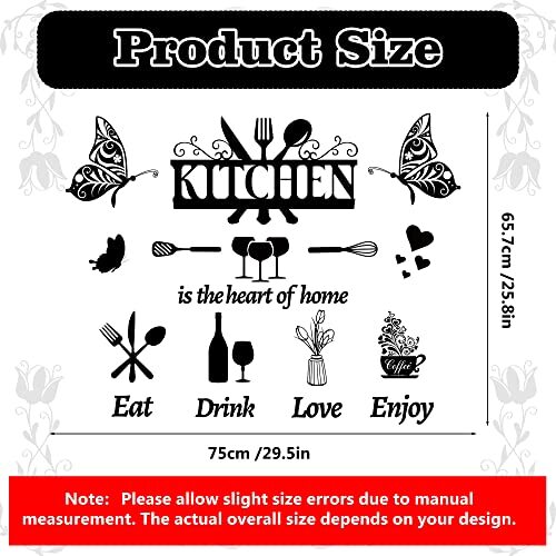 Large Kitchen Wall Decals Quotes The Kitchen is The Heart of Home Sign Decor